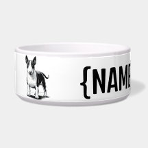 Bull Terrier mit NAME Bowls