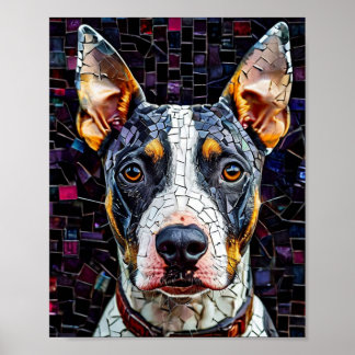 Bull Terrier Mosaik Art Poster