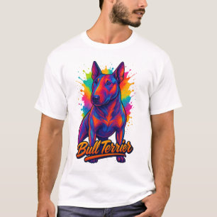 Bull Terrier Neon Pop Art – Lebendige farbenfrohe T-Shirt