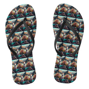 Bull Terrier on a Paddle: Ein Landschaftliches Abe Flip Flops