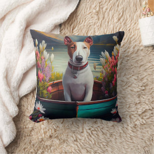 Bull Terrier on a Paddle: Ein Landschaftliches Abe Kissen