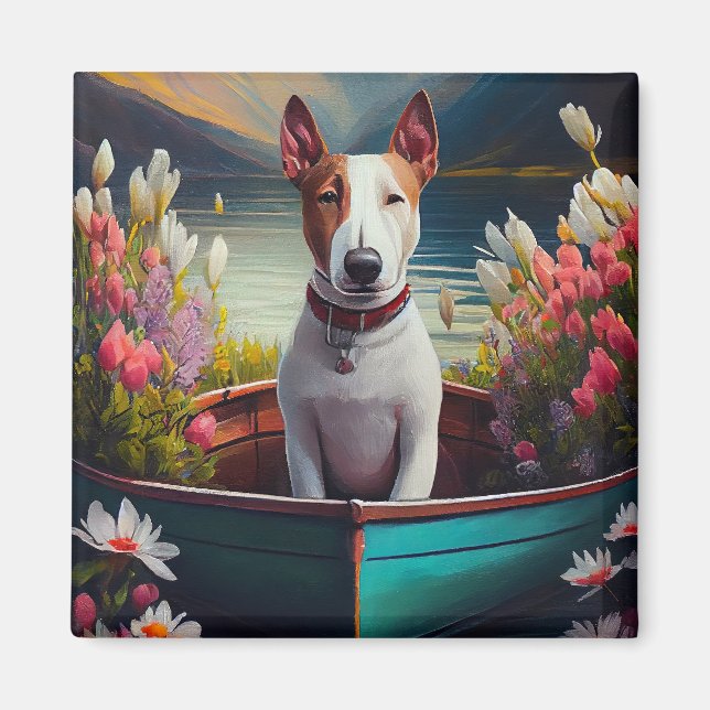 Bull Terrier on a Paddle: Ein Landschaftliches Abe Magnet (Vorne)