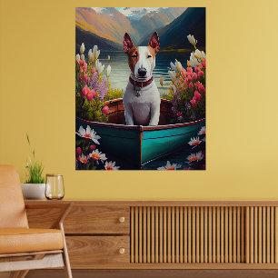Bull Terrier on a Paddle: Ein Landschaftliches Abe Poster