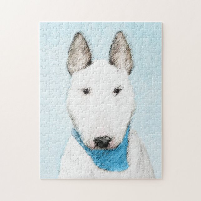Bull Terrier Painting - Niedliche Original Dog Art (Vertikal)