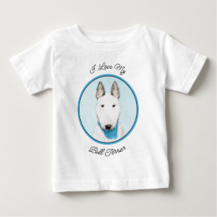 Bull Terrier Painting - Niedliche Original Dog Art Baby T-shirt