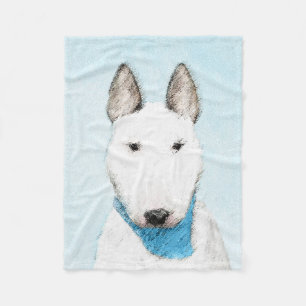 Bull Terrier Painting - Niedliche Original Dog Art Fleecedecke