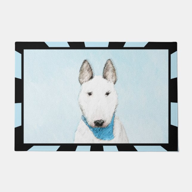Bull Terrier Painting - Niedliche Original Dog Art Fußmatte (Vorderseite)