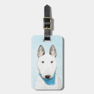 Bull Terrier Painting - Niedliche Original Dog Art Gepäckanhänger