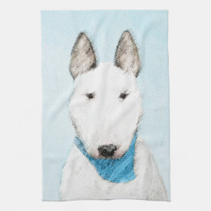 Bull Terrier Painting - Niedliche Original Dog Art Geschirrtuch