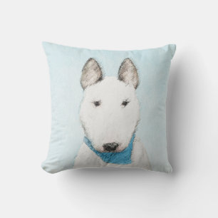 Bull Terrier Painting - Niedliche Original Dog Art Kissen