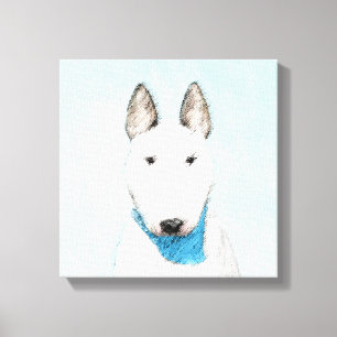 Bull Terrier Painting - Niedliche Original Dog Art Leinwanddruck