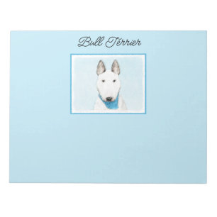 Bull Terrier Painting - Niedliche Original Dog Art Notizblock