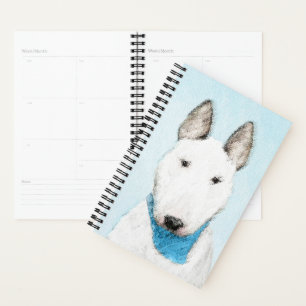 Bull Terrier Painting - Niedliche Original Dog Art Planer