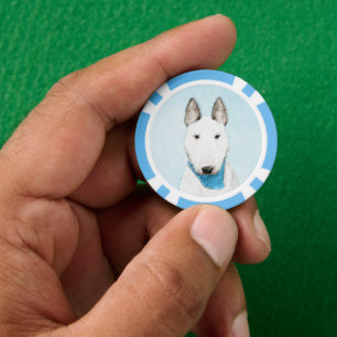 Bull Terrier Painting - Niedliche Original Dog Art Pokerchips