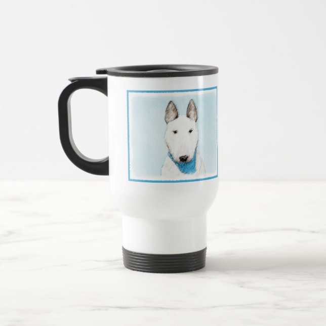 Bull Terrier Painting - Niedliche Original Dog Art Reisebecher (Links)