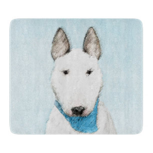 Bull Terrier Painting - Niedliche Original Dog Art Schneidebrett