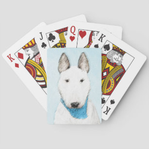 Bull Terrier Painting - Niedliche Original Dog Art Spielkarten