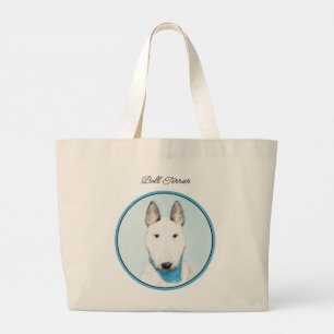 Bull Terrier Painting White English Niedlich Dog A Jumbo Stoffbeutel