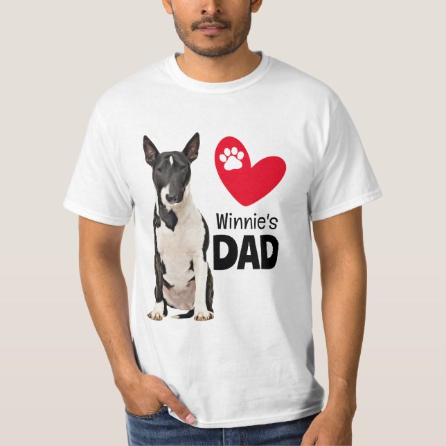 Bull Terrier Personalisiert Vater T-Shirt (Vorderseite)