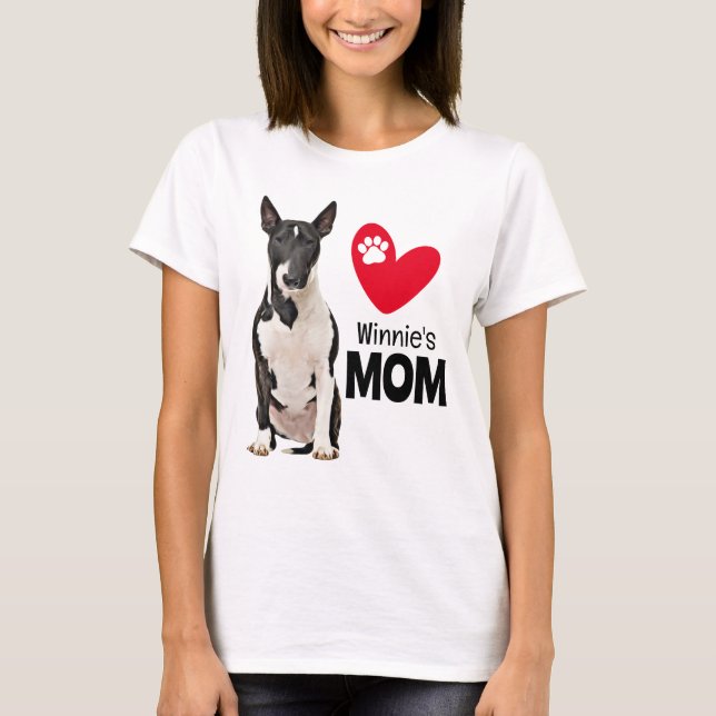 Bull Terrier Personalisierte Mama T-Shirt (Vorderseite)