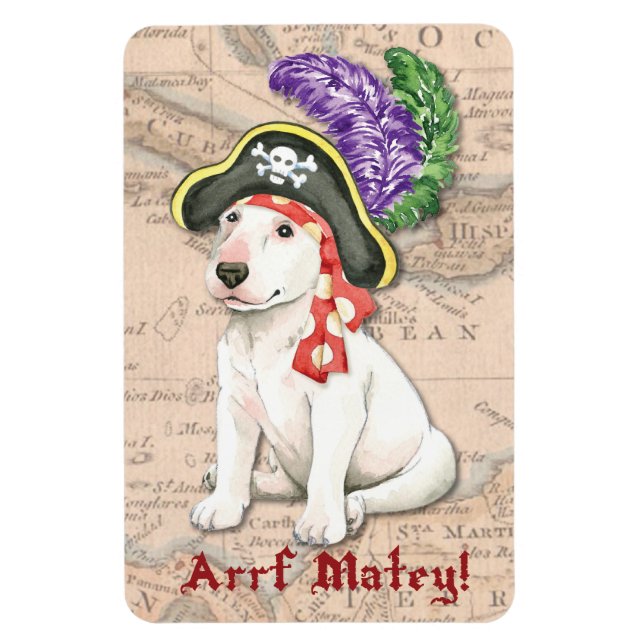 Bull Terrier Pirate Magnet (Vertikal)