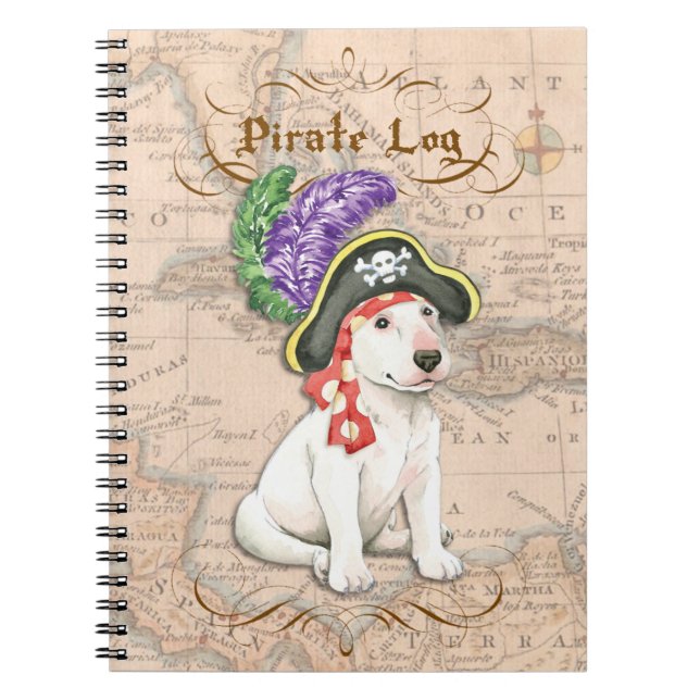 Bull Terrier Pirate Notizblock (Vorderseite)