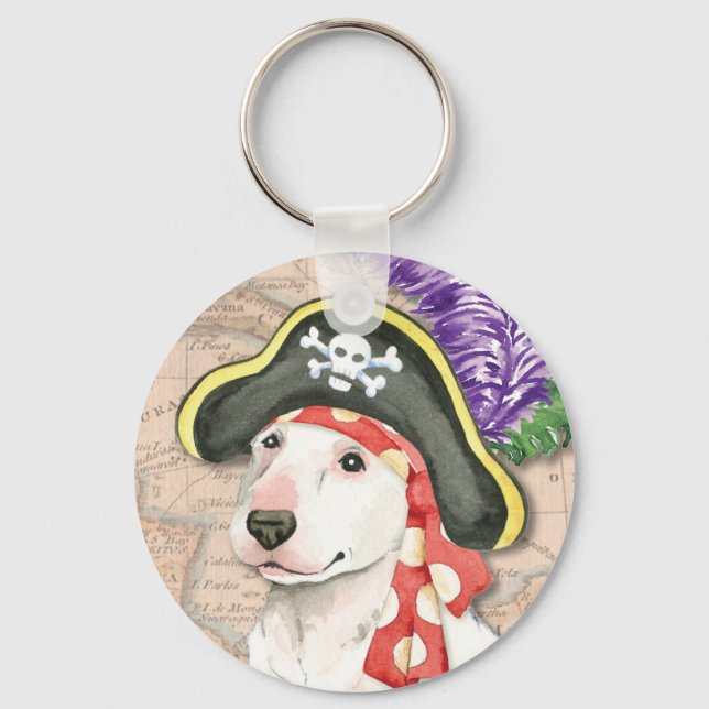 Bull Terrier Pirate Schlüsselanhänger (Vorderseite)