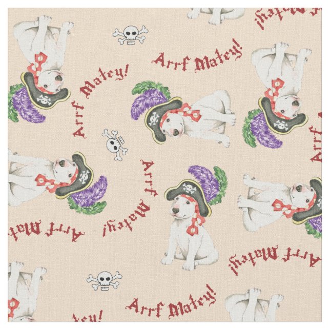 Bull Terrier Pirate Stoff (Nahaufnahme)