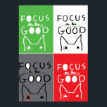 Bull Terrier Pop Art Fokussieren auf die gute Insp Poster<br><div class="desc">Bull Terrier Pop Art Fokussieren auf das gute Zitat, um Ihrem Tag Positivität hinzuzufügen! Gutes Geschenk für einen Freund, Sammler und Bull Terrier Liebhaber!</div>