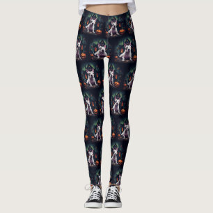 Bull Terrier Pumpkins Halloween Beängstigend Leggings