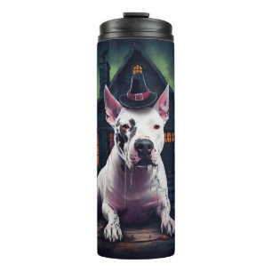 Bull Terrier Pumpkins Halloween Beängstigend Thermosbecher