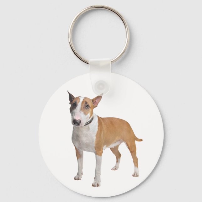 Bull Terrier Puppy Dog Liebe Schlüsselanhänger (Vorderseite)