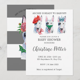 Bull Terrier Puppy Thema Kinderdusche Einladung
