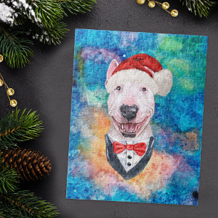 Bull Terrier Rasse Hund Weihnachten