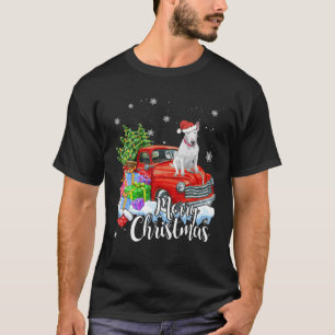 Bull Terrier Riding Red Truck Frohe Weihnachten We T-Shirt