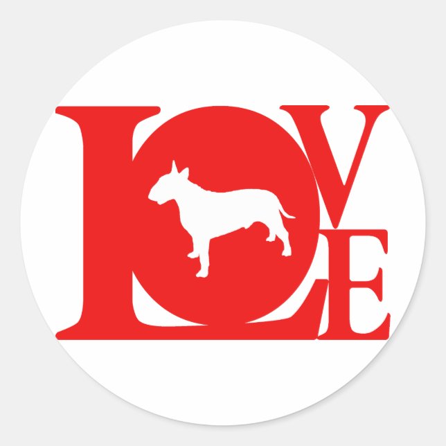 Bull Terrier Runder Aufkleber (Vorderseite)