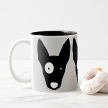 BULL TERRIER: SCHWARZE UND WEISSE GRAFIKBILDUNG