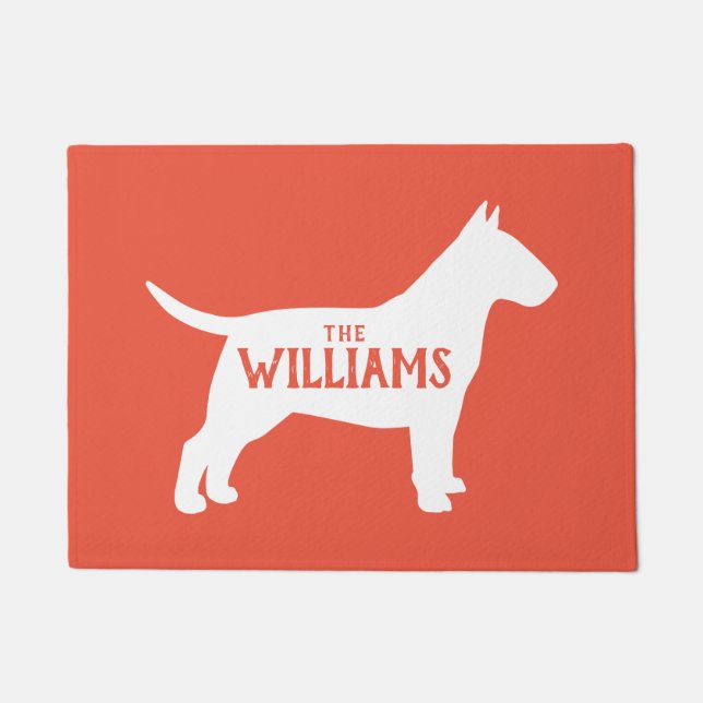 Bull Terrier Silhouette Welcome Mat Custom Doormat Fußmatte (Vorderseite)