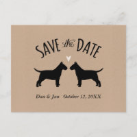 Bull Terrier Silhouetten Hochzeitssache Datum spei