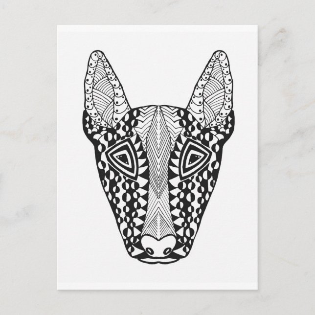 Bull Terrier Sketch Postkarte (Vorderseite)