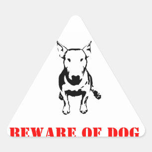 BULL TERRIER STICK DREIECKIGER AUFKLEBER