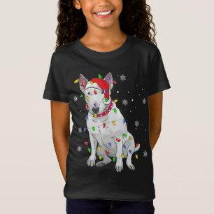 Bull Terrier Sweat de Noël Chien Xmas Lumières Tre