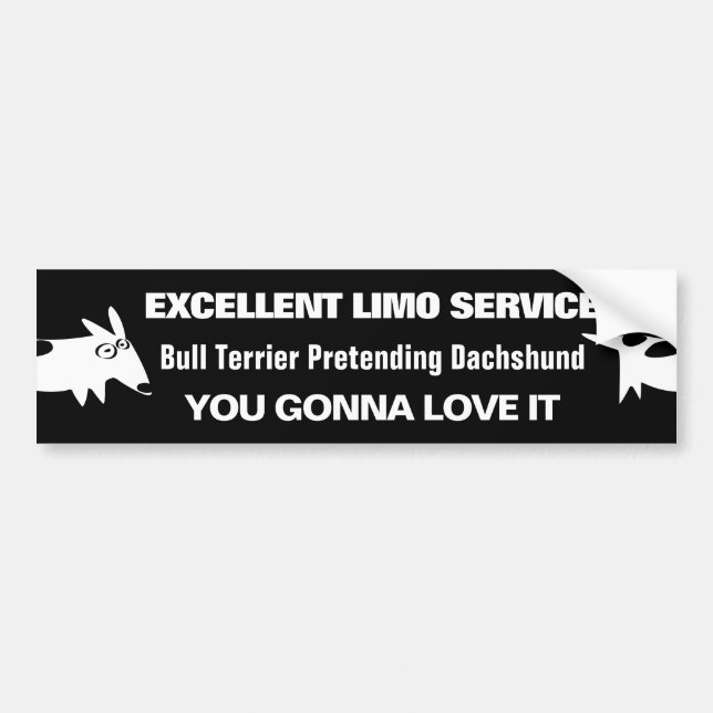 Bull Terrier täuscht Dackel Funny Autoaufkleber (Vorne)