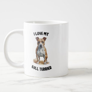 Bull Terrier Wasserfarbe Illustration Jumbo-Tasse