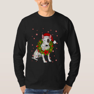 Bull Terrier Weihnachts-Weihnachtsmannmütze Xmas L T-Shirt
