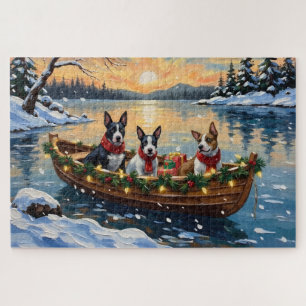Bull Terrier Weihnachtsboot Urlaub
