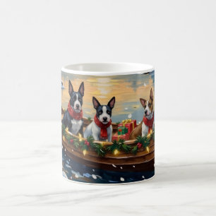 Bull Terrier Weihnachtsboot Urlaub Kaffeetasse