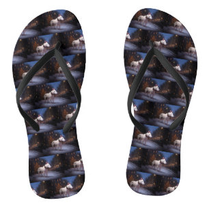 Bull Terrier Weihnachtsfest Saison Flip Flops