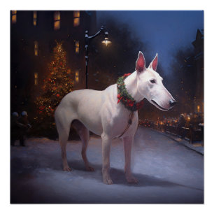 Bull Terrier Weihnachtsfestzeit Poster