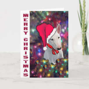 Bull Terrier Weihnachtskarte Feiertagskarte